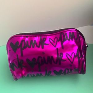 NWT Victoria's Secrets PINK Pink Metallic Makeup Travel Bag